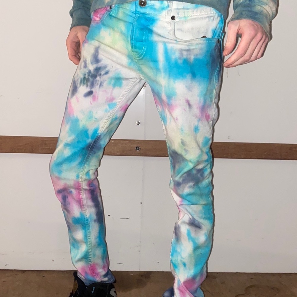 Tie-dye mens pants